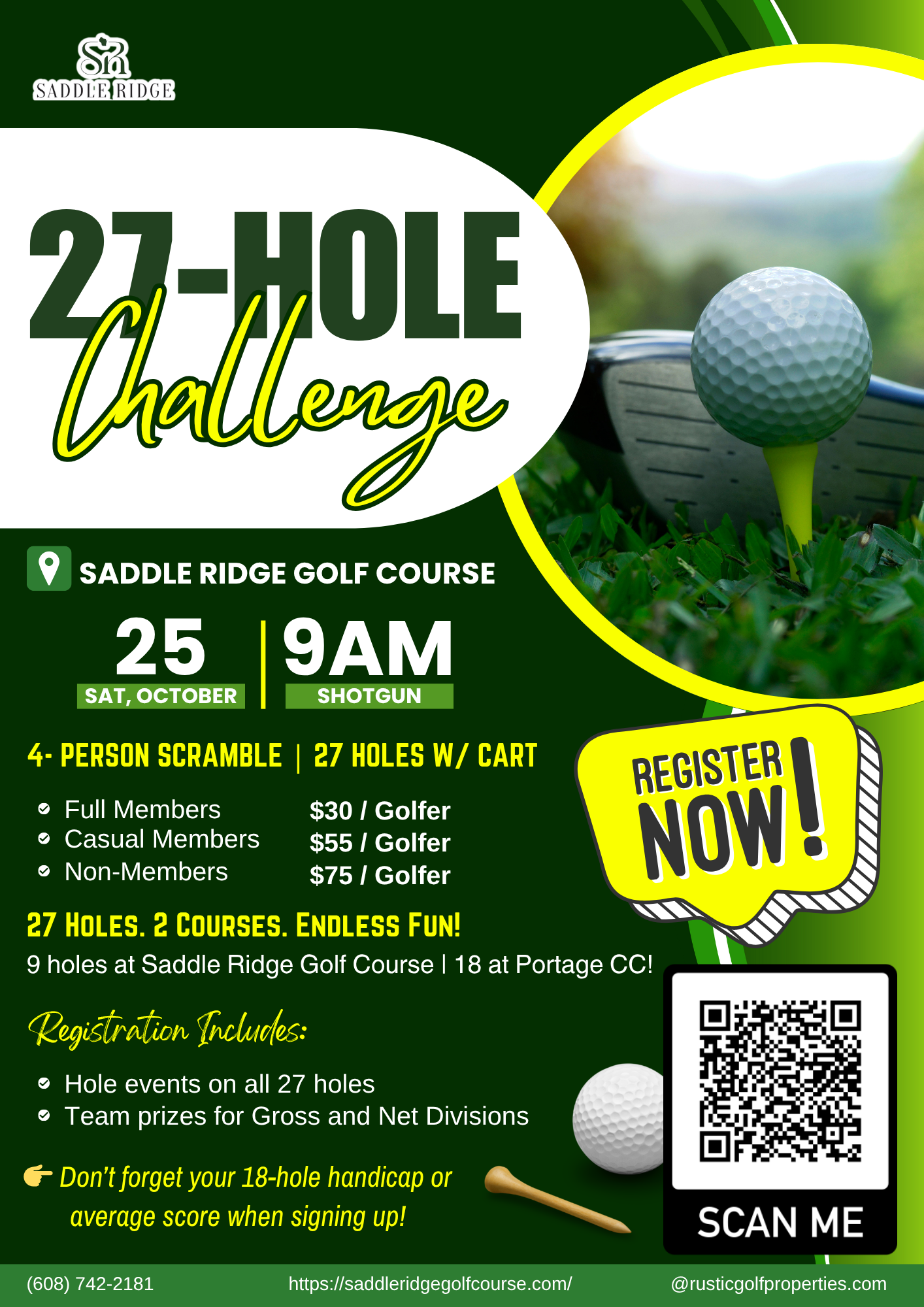 27 Hole Challenge Flyer 2025